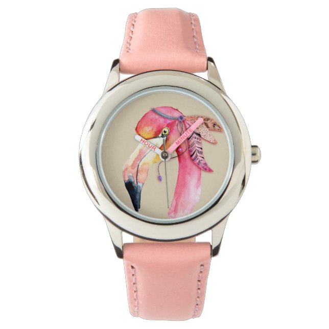 Boho Fiona Flamingo Watch Horloge (Voorkant)