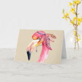 Boho Fiona Flamingo Wenskaart Kaart (Gele Bloem)