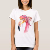 Boho Fiona Waterverf Flamingo T-shirt (Voorkant)