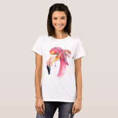 Boho Fiona Waterverf Flamingo T-shirt (Voorkant volledig)