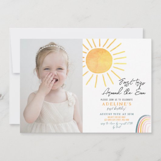 Boho first reis rond de foto van de eerste zondag kaart (Voorkant)