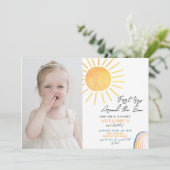 Boho first reis rond de foto van de eerste zondag kaart (Staand voorkant)