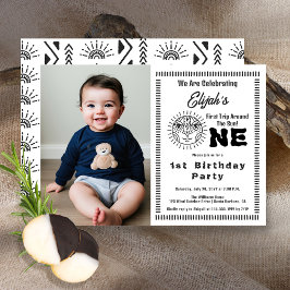 Boho First Trip omheen de Sun 1st Birthday Party Kaart