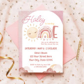 Boho First Trip omheen de Sun 1st Birthday Party Kaart