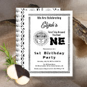 Boho First Trip omheen de Sun 1st Birthday Party Kaart