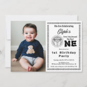Boho First Trip omheen de Sun 1st Birthday Party Kaart (Voorkant)