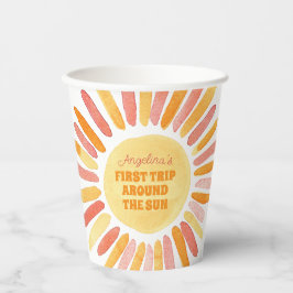 Boho First Trip omheen de Sun 1st Birthday Party Papieren Bekers