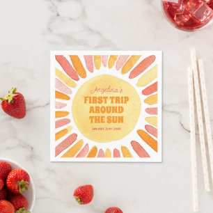 Boho First Trip omheen de Sun 1st Birthday Party Servet