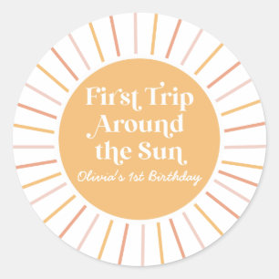 Boho First Trip rondom de Eerste verjaardag van de Ronde Sticker