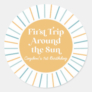 Boho First Trip rondom de Eerste verjaardag van de Ronde Sticker