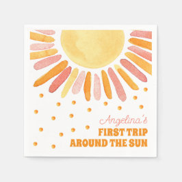 Boho First Trip rondom de Sun Birthday Waterverf Servet