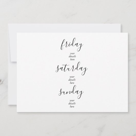 Boho Flamingo Bachelorette Weekend Kaart (Achterkant)