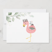 Boho Flamingo Bladeren Baby Shower Uitnodiging (Achterkant)