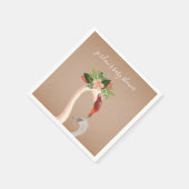 Boho Flamingo Mama + Chick Baby shower servetten (Hoek)