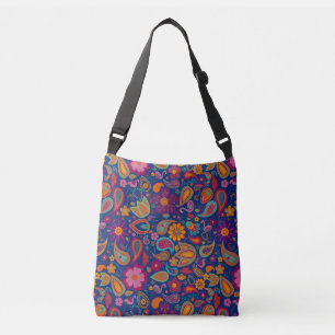 Boho Flamingo Paisley Schoudertas in saffier Crossbody Tas
