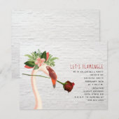 Boho Flamingo Roos Valentijnse partij Kaart (Voorkant / Achterkant)