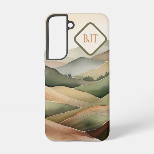 Boho Flat Landscape Samsung Case Earthy Tones Samsung Galaxy Hoesje (Achterkant)