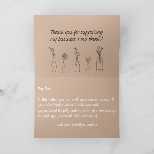 Boho-flessen | Bloemen | bedankkaart (Binnen)