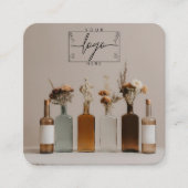 Boho-flessen | Bloemen | esthetisch Vierkante Visitekaartje (Voorkant)