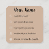 Boho-flessen | Bloemen | esthetisch Vierkante Visitekaartje (Achterkant)