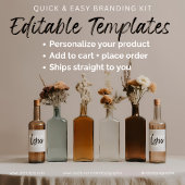 Boho-flessen | Bloemen | esthetische cocktail Servet