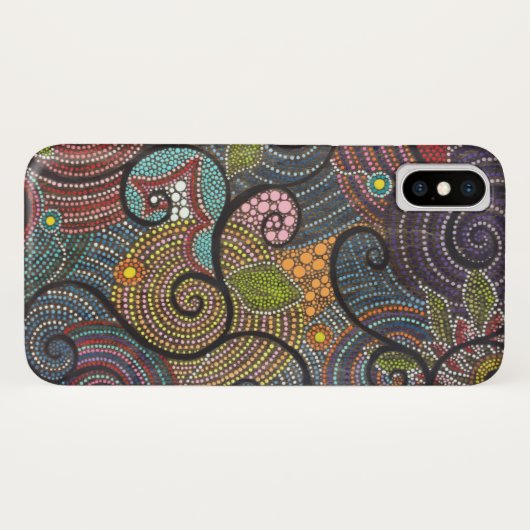 Boho Fling Swirls en Stippen Case-Mate iPhone Case (Achterkant (horizontaal))