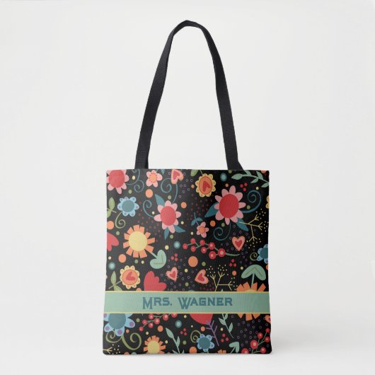 Boho Flirty Floral Inspirivity Canvas tas (Voorkant)