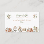 Boho Flora Baby shower Luier Raffle Visitekaartje (Voorkant)