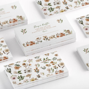 Boho Flora Baby shower Luier Raffle Visitekaartje