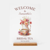 Boho Flora Terracotta Bridal Shower Tea Acryl Bord (Voorkant)