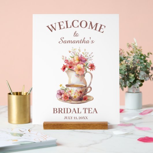 Boho Flora Terracotta Bridal Shower Tea Acryl Bord (Huwelijk)