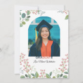 Boho Floral2 High School Graduation Announcement Aankondiging (Voorkant)