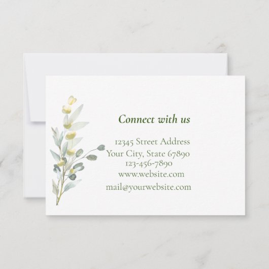 Boho Floral 3,5-inch x 5-inch flatpanel - Hartelij Bedankkaart (Achterkant)