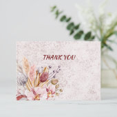 Boho Floral 3,5-inch x 5-inch flatpanel - Hartelij Bedankkaart (Staand voorkant)