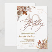 Boho Floral 40e verjaardag Kaart (Voorkant / Achterkant)