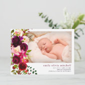 Boho Floral | Aankondiging van de geboorte van Mar (Staand voorkant)