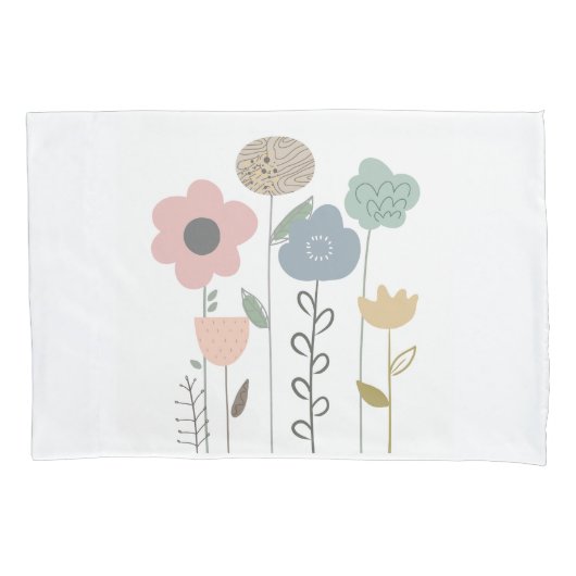 Boho Floral Abstract behang Kussensloop (Voorkant)