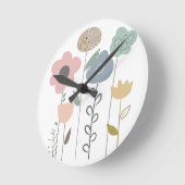 Boho Floral Abstract behang Ronde Klok (Hoek)