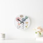 Boho Floral Abstract behang Ronde Klok (Huis)