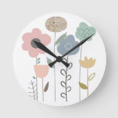 Boho Floral Abstract behang Ronde Klok (Voorkant)