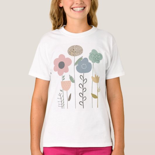 Boho Floral Abstract behang T-shirt (Voorkant)