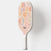 Boho Floral Abstract Gepersonaliseerd Dusty Pink Pickleball Paddle (Links)