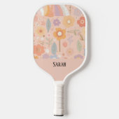 Boho Floral Abstract Gepersonaliseerd Dusty Pink Pickleball Paddle (Achterkant)