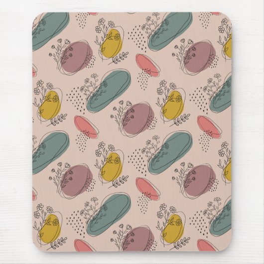 Boho Floral Abstract Muismat (Voorkant)