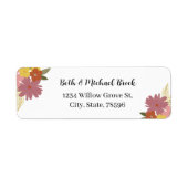 Boho Floral adreslabel Etiket (Voorkant)