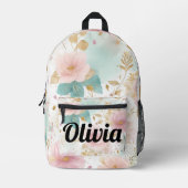 Boho Floral Aesthetic backpack Bedrukte Rugzak (Voorkant)