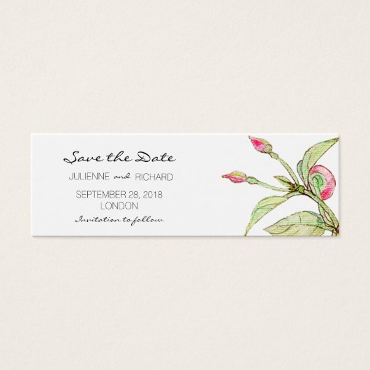 Boho Floral Affordable Save the Date Mini Kaarten Visitekaartjes (Voorkant)