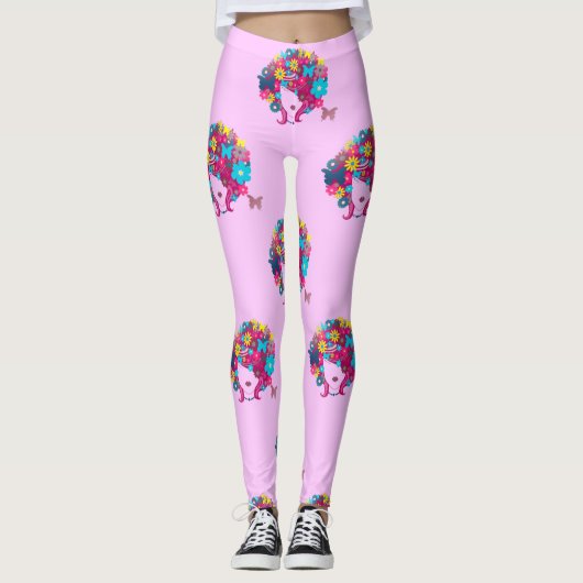 boho floral afro leggings (Voorkant)