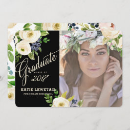 BOHO FLORAL AFSTUDEREN AANKONDIGING, FEESTUITNODIG KAART