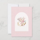 Boho Floral Anchor Girl Arch Baby Shower  Bedankkaart (Achterkant)